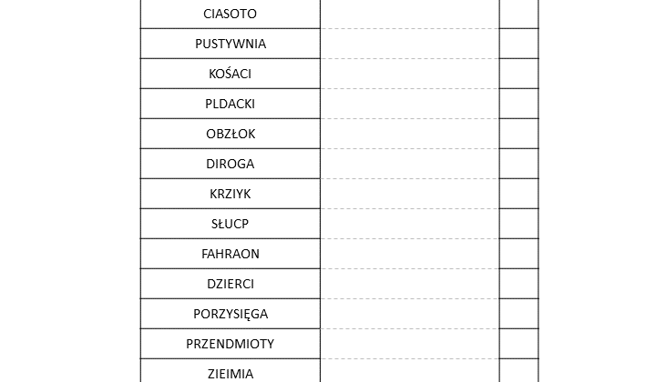 Wyjście Izraelitów z Egiptu - odczytaj hasło - Biblia Dla Dzieci